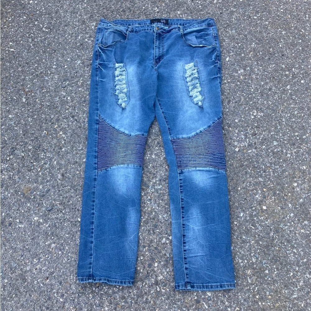 FINEST THREAD LUXURY GOODS NEW YORK MENS DISTRESSED SKINNY JEANS 40/32